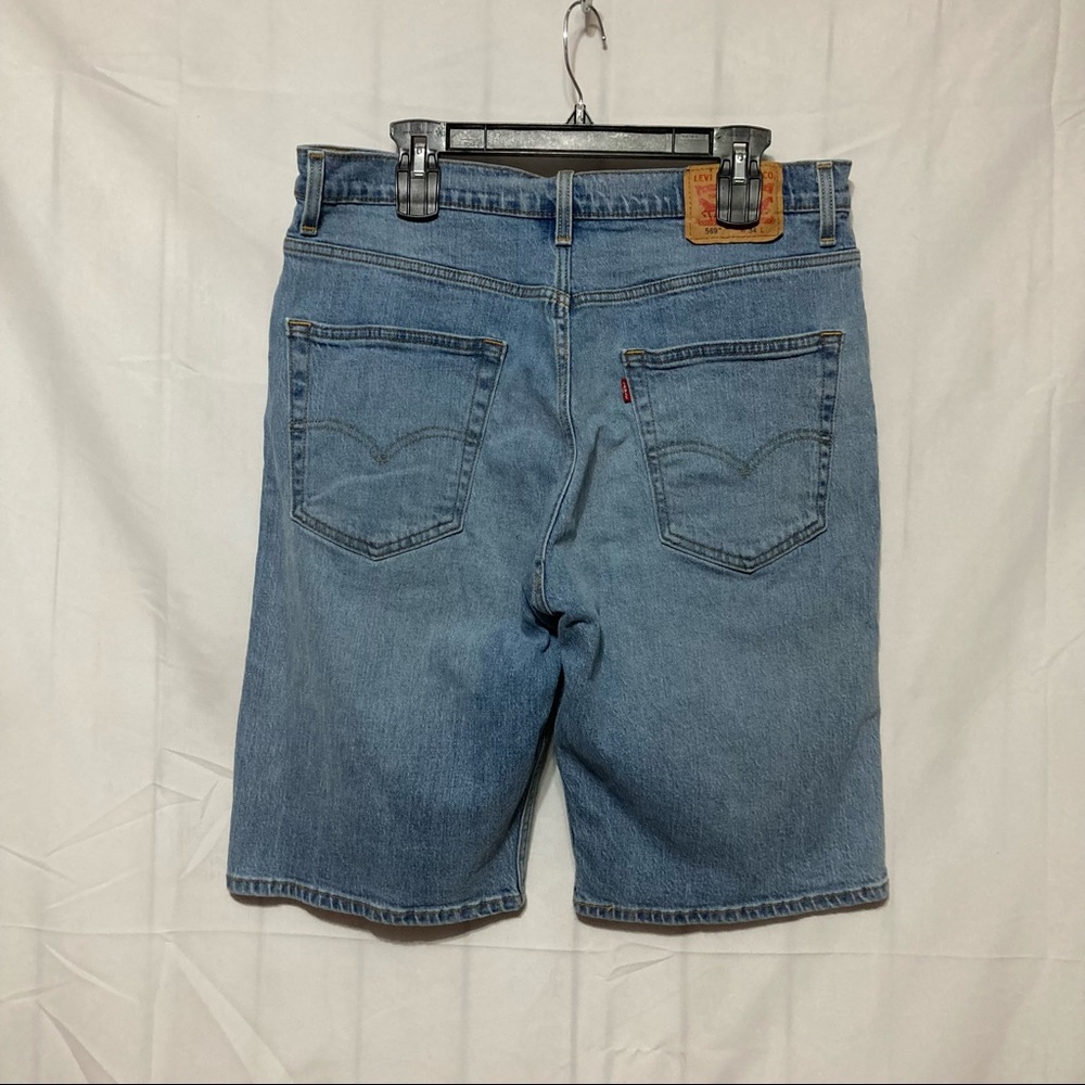Levis 569 Loose Fit Blue Jean Shorts Mens 34 Medium Wash Denim